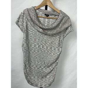 Apt 9 Sweater Short Sleeve Cowl Neck Tunic Top‎ Stretch Silver Metallic Medium